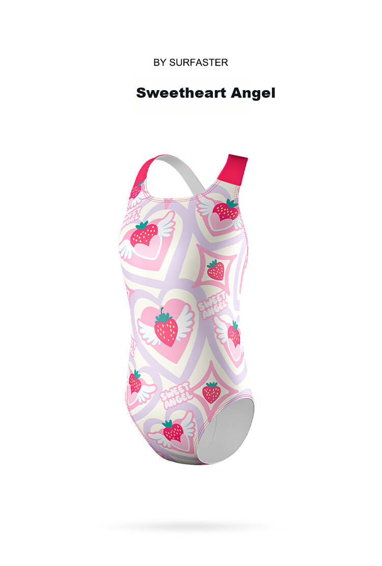 Sulang Girls' Swimsuit, Competitive Speed Sports, Children's Professional Training Swimwear, Sweet Angel|Training Style, Size 110 1