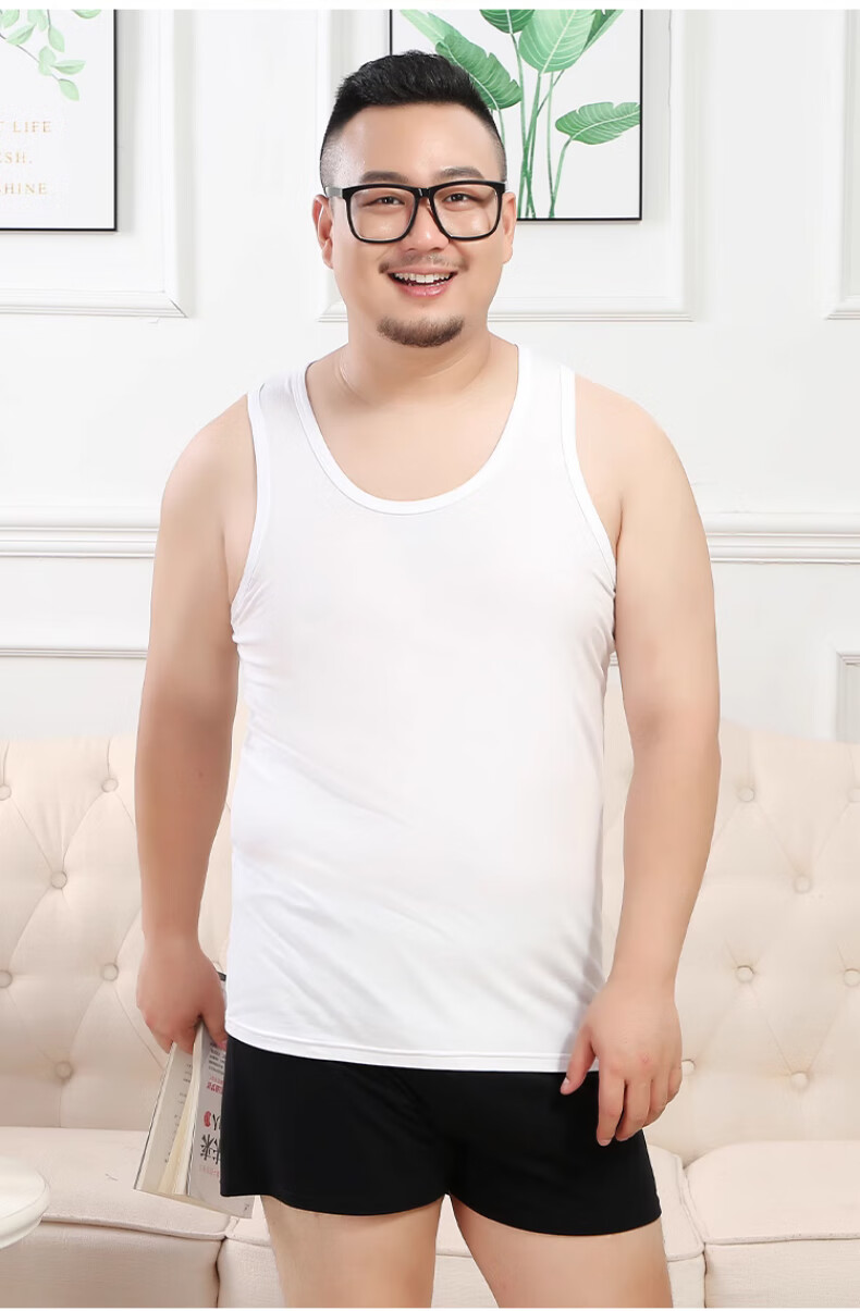 Langsha Plus Size Men's Cotton Vest 2026 New Loose Fit Extra Large Pure Cotton Sports Fitness Tank Top 15