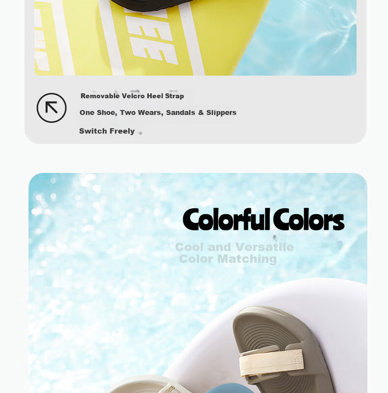 361° Men's Sports Sandals, Summer New Style, Outdoor Beach Casual Shock-Absorbing Soft-Soled Water Shoes, 672526711-5 12