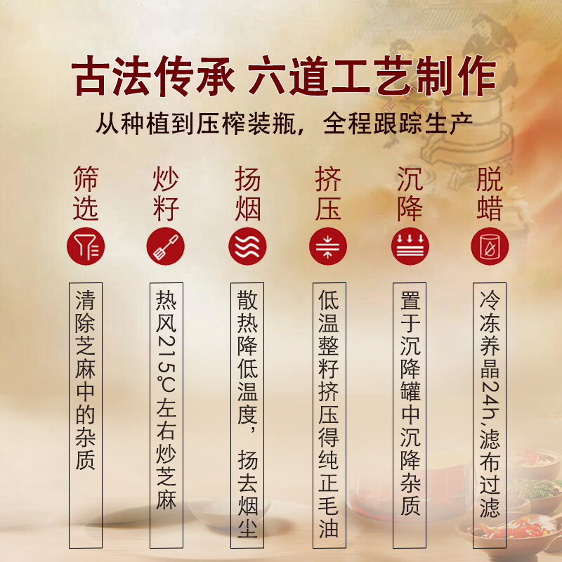 古币 芝麻香油 纯芝麻香油450ml 凉拌调味火锅油碟京粮出品北京老字号