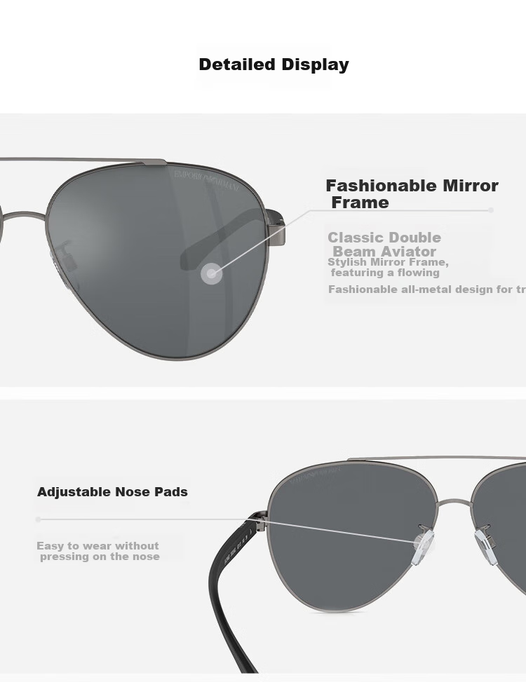 EMPORIO ARMANI Sunglasses for Men And Women, Fashionable And Stylish Business Casual Commuter Glasses 0EA2046D30036G62 2