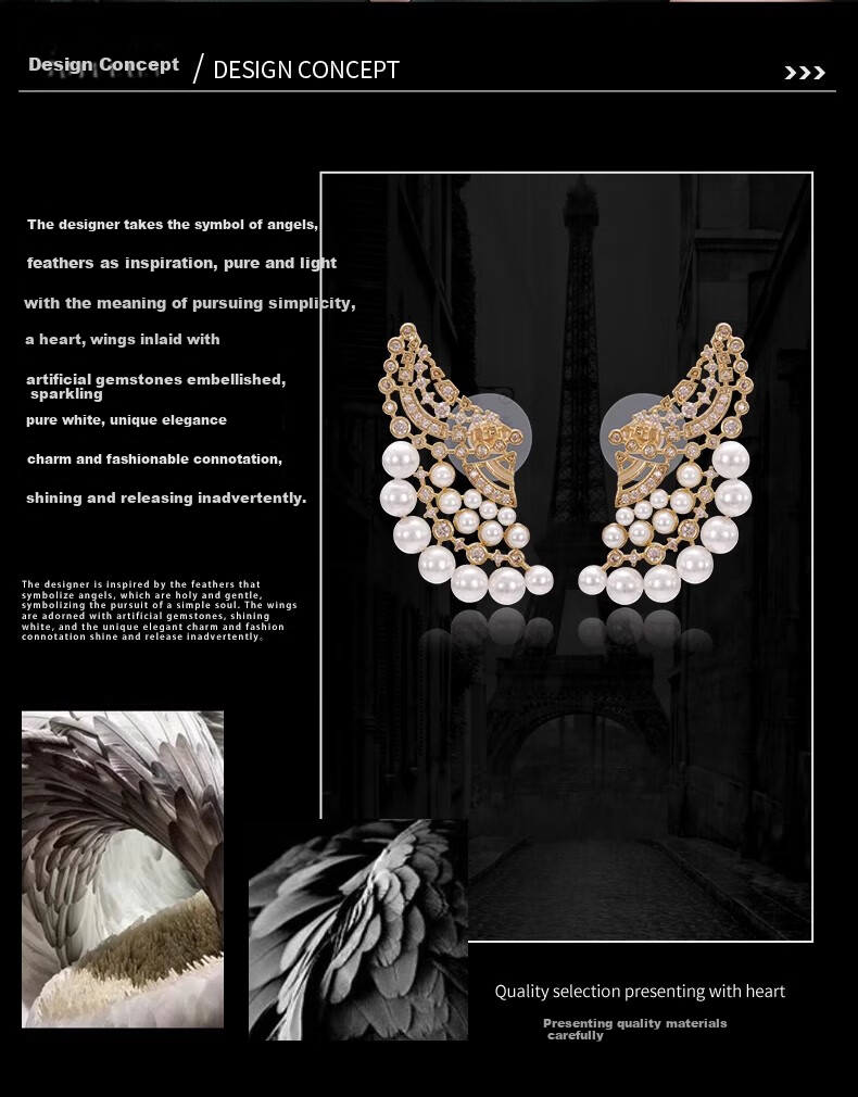 Eternelle French Original Design Earrings, High-End Exaggerated Unique Personality Light Luxury Elegant Earrings 2