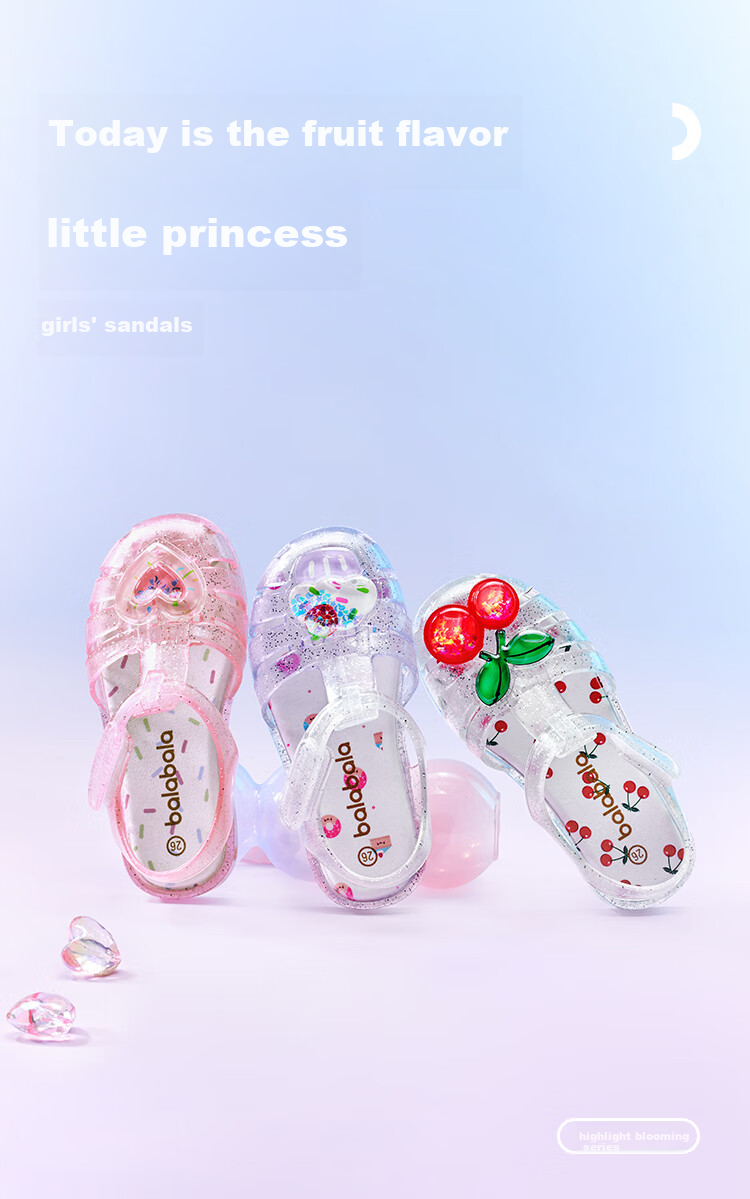 BALABALA Children's Sandals, Girls' Shoes, Summer 2025 Beach Jelly Shoes, Non-Slip Baby Shoes, 209225141004 1