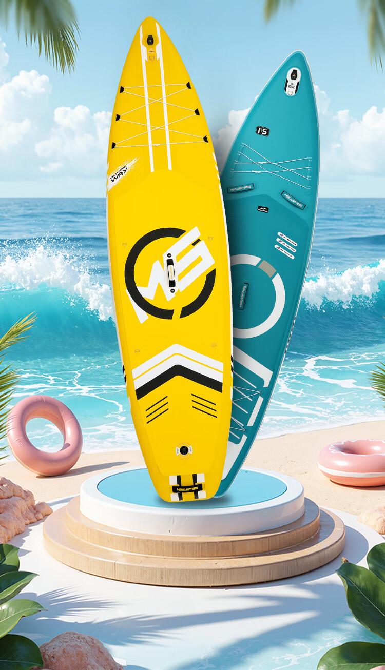MSEASFREE Colorful Surf Paddleboard Fishing Yoga SUP Upgraded Colorful Yellow 2