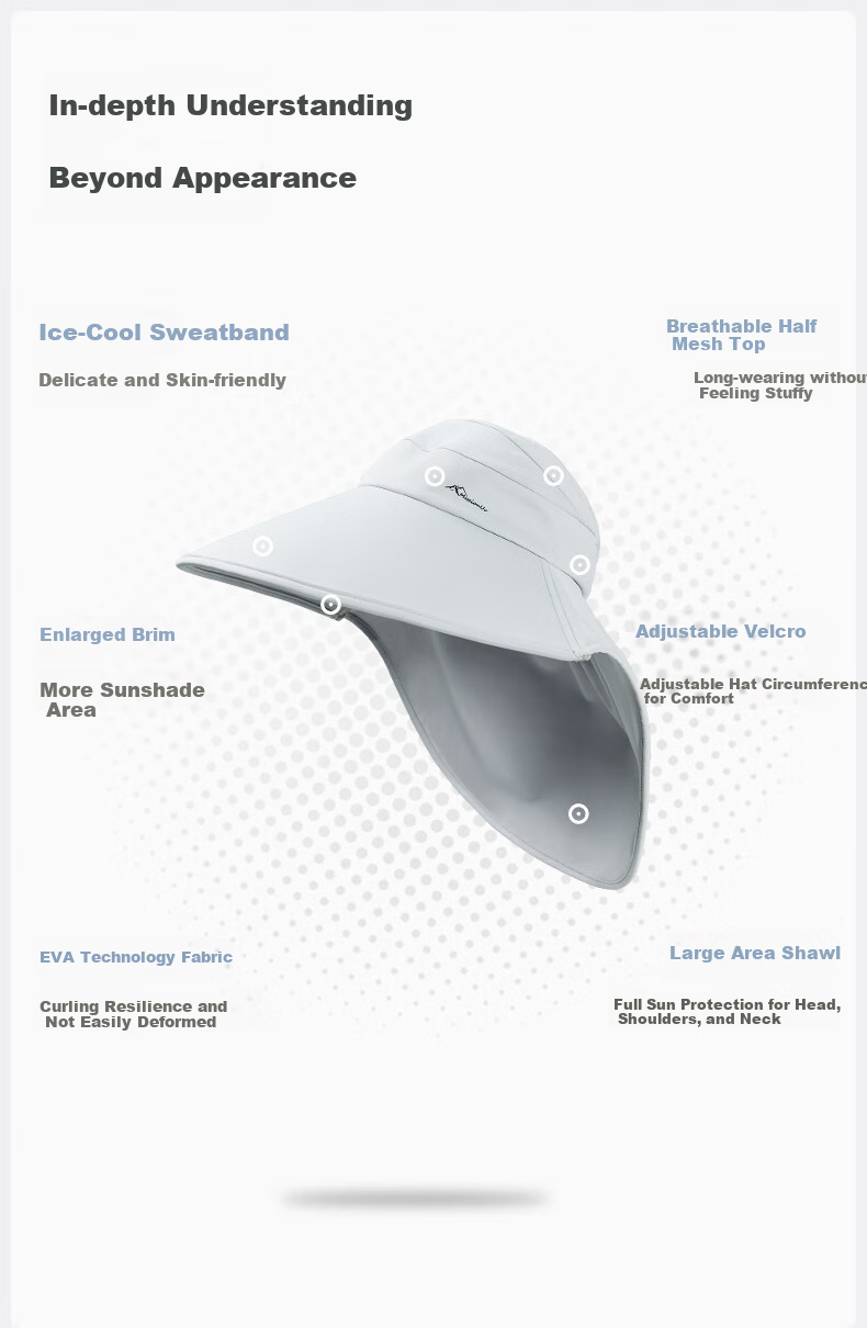 MISSION UV Sun Protection Hat for Women, Sun Visor Cap, Fisherman Hat, Summer Outdoor Face-Covering UV-Resistant Wide-Brimmed Hat for Wome 1