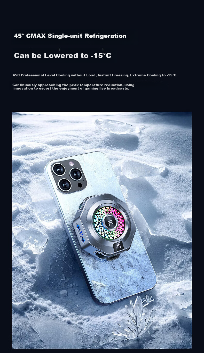 REMAX REMAX Magnetic Phone Cooler, Gaming And Live Streaming Cooling Device, Lightweight at Only 63g, Semiconductor Cooling Back Clip, Suitable for Apple Tablets, Red Magic, IQOO AI 6
