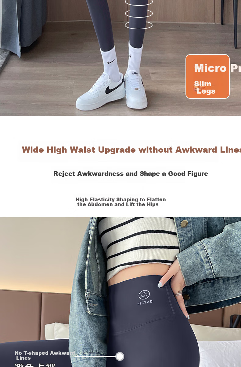 LangSha Seamless High-Waisted Leggings for Women, High-Elastic Butt-Lifting Cycling Yoga Pants, Coffee Color, Size M 2