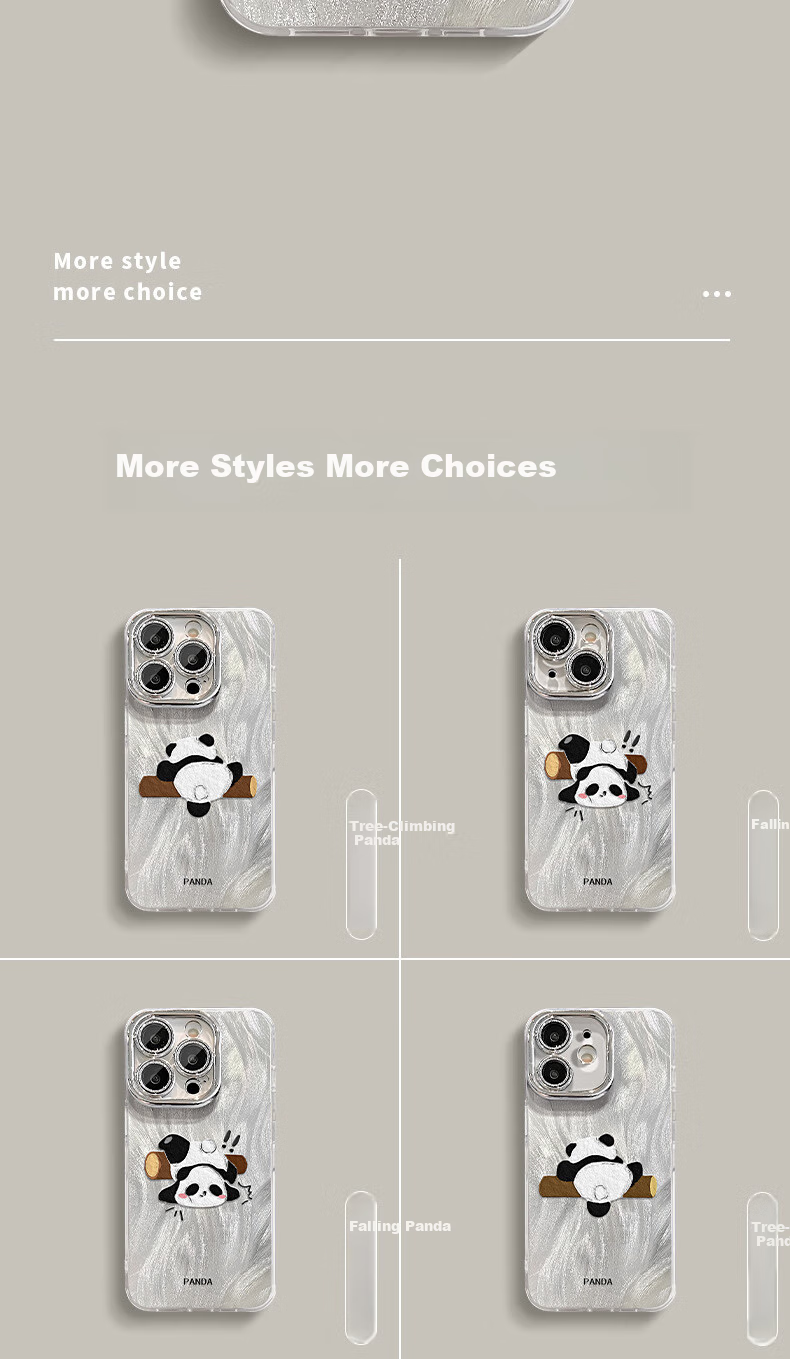 Zitai IPhone 16 Case, Acrylic Full Protection Shockproof Cover for Men And Women, Couples' Case [Climbing Panda - with Built-In Camera Lens Protector] 5