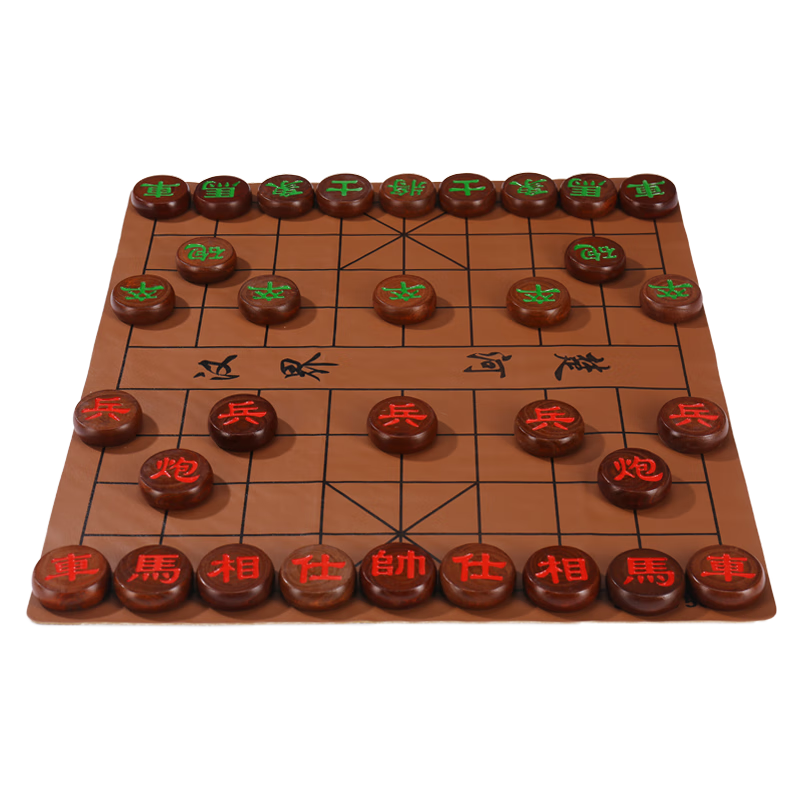 Yingba Chess Set with Imitation Rosewood And Solid Wood Chess Pieces, Dual-Use Board for Camping, Suitable for Adults, Children And Elderly