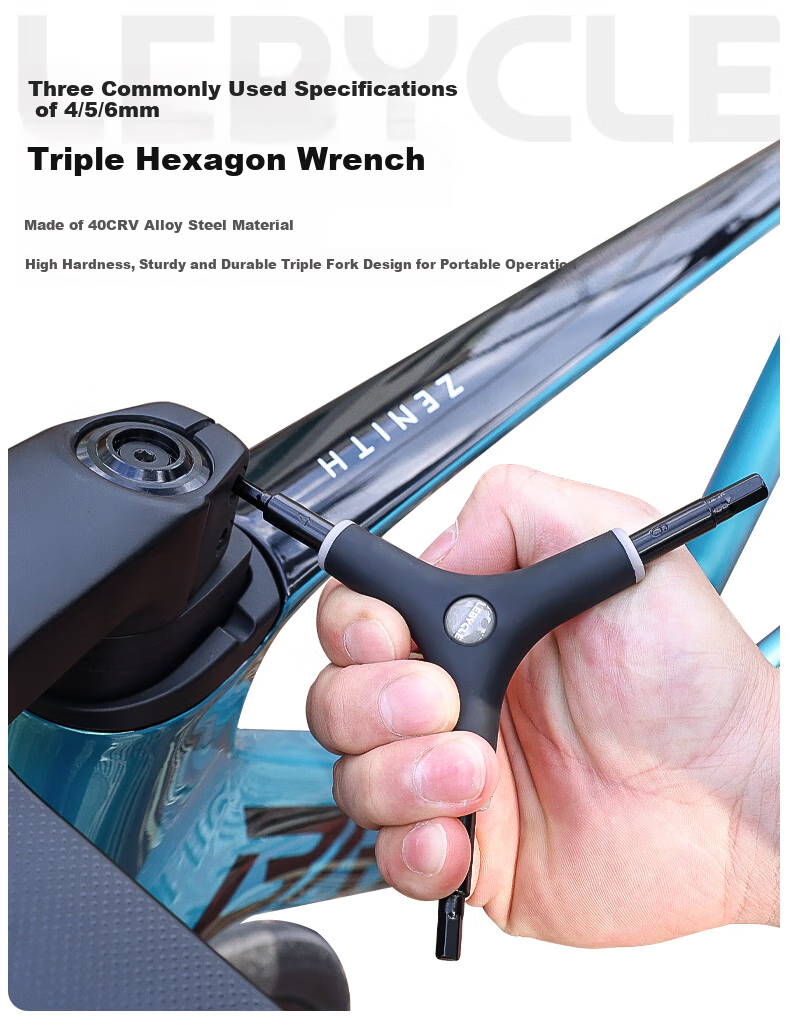 LEBYCLE Three-Way Y-Shaped Hex Tool 4/5/6mm Wrench, Suitable for Mountain And Road Bikes, Portable Cycling Repair Kit 1