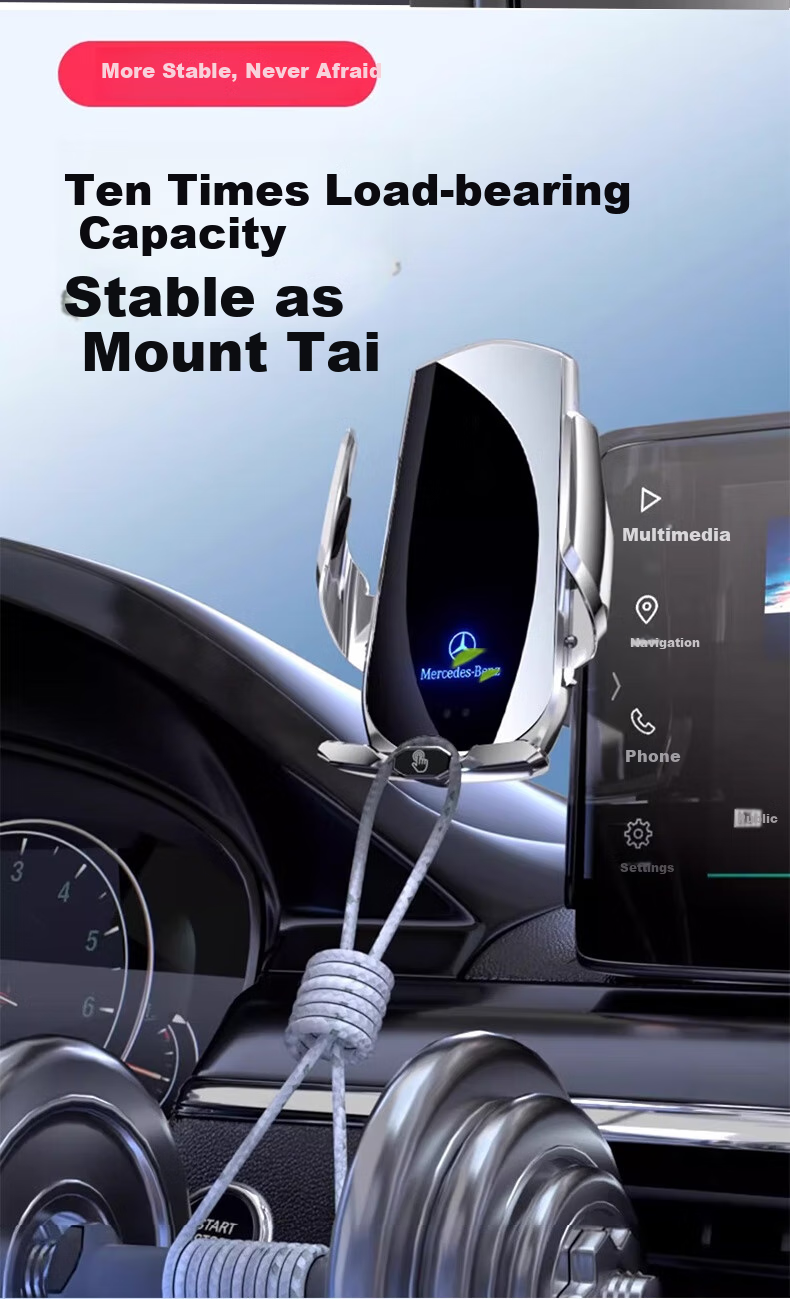 Zhicheng Car Phone Holder for Mercedes-Benz E-Class, Automatic Sensor Wireless Charger, Center Console Screen Navigation Mount 8