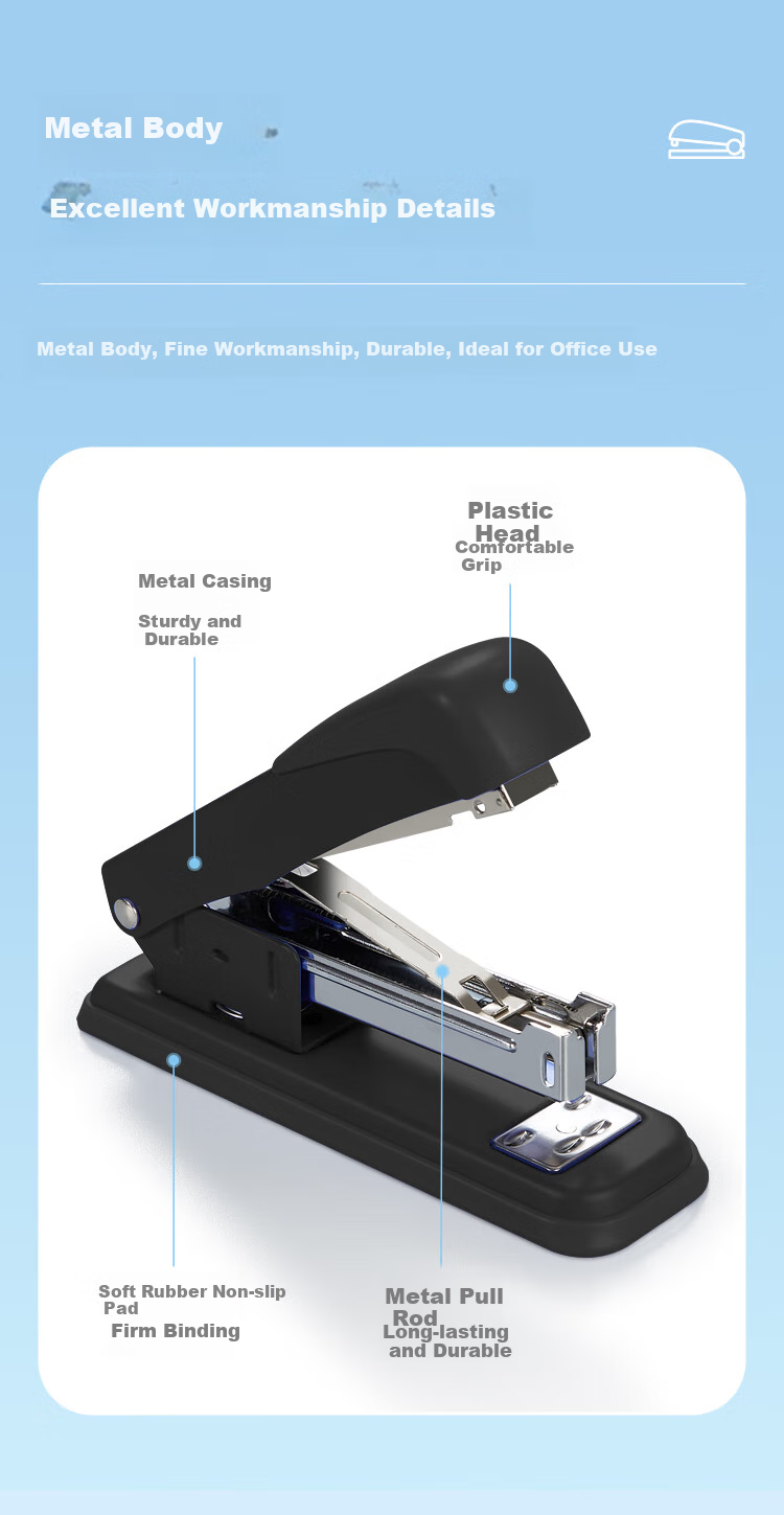 COMIX 25 Pages 12# Low-Effort Stapler + Staple Remover (Two-In) Built-In Staple Remover Compatible with Staples 24/6 Or 26/6 B2984 Blue 2