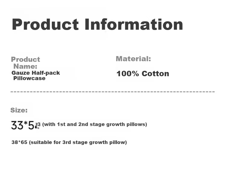 Beedoll Children's Growth Pillow Cover, Summer Skin-Friendly Breathable Gauze Pillowcase, Washable, Small Size Suitable for Stage 1 And Stage 2 Pillows 4