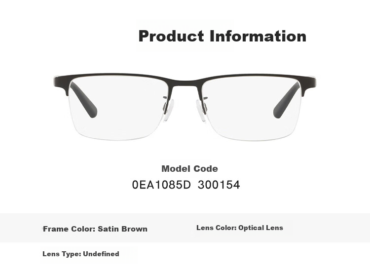 EMPORIO ARMANI Optical Frame, Business Casual Fashion Trendy Commuter Myopia Glasses, 0EA1085D301454 2
