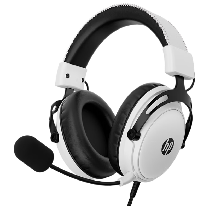 HP GH20 Gaming Headset, Over-Ear Wired Earphones, E-Sports Internet Cafe Gaming Headset for PUBG, Delta FPS Gaming Sound Positioning, Suitable for Dark Phantom, Wired Version Panda White