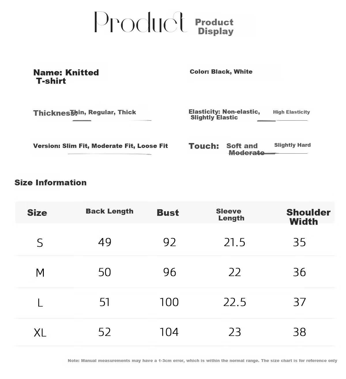 Chushen Summer Knitted Short-Sleeve T-Shirt for Women, Fashionable Round Neck Contrasting Color Design, Simple And Elegant Knitted Top Base Shirt S52T025 5
