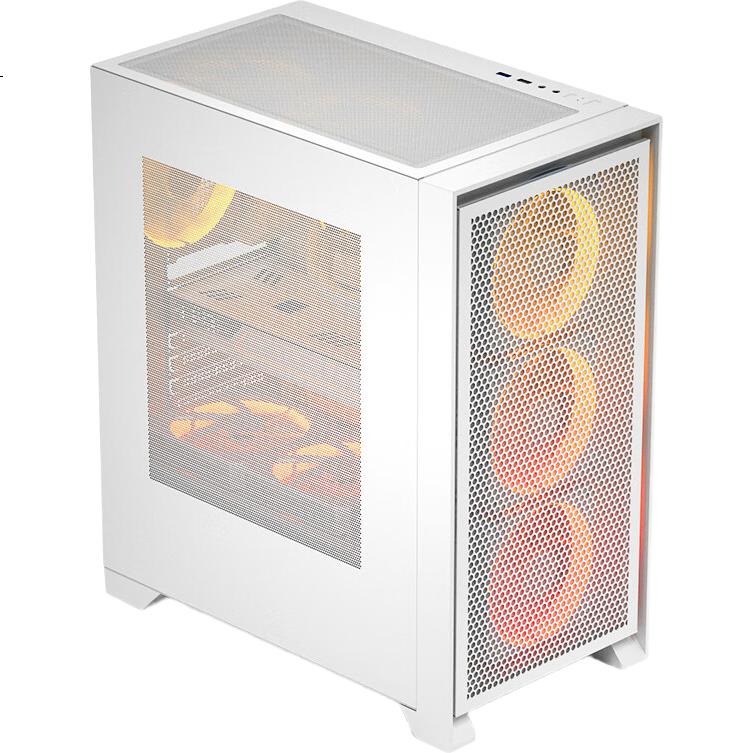 Aigo YOGO T21 White, Desktop Computer Case, Multi-Net Ventilation Cooling (ATX Motherboard/360mm Water Cooling/High Compatibility/8 Fan Positions)