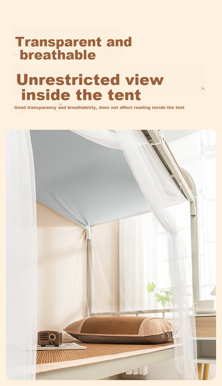 JD Jingzao Yarn Curtain Mosquito Net Bunk Bed Dormitory Essential for College Students - Dustproof Top 1.2m Bed 11