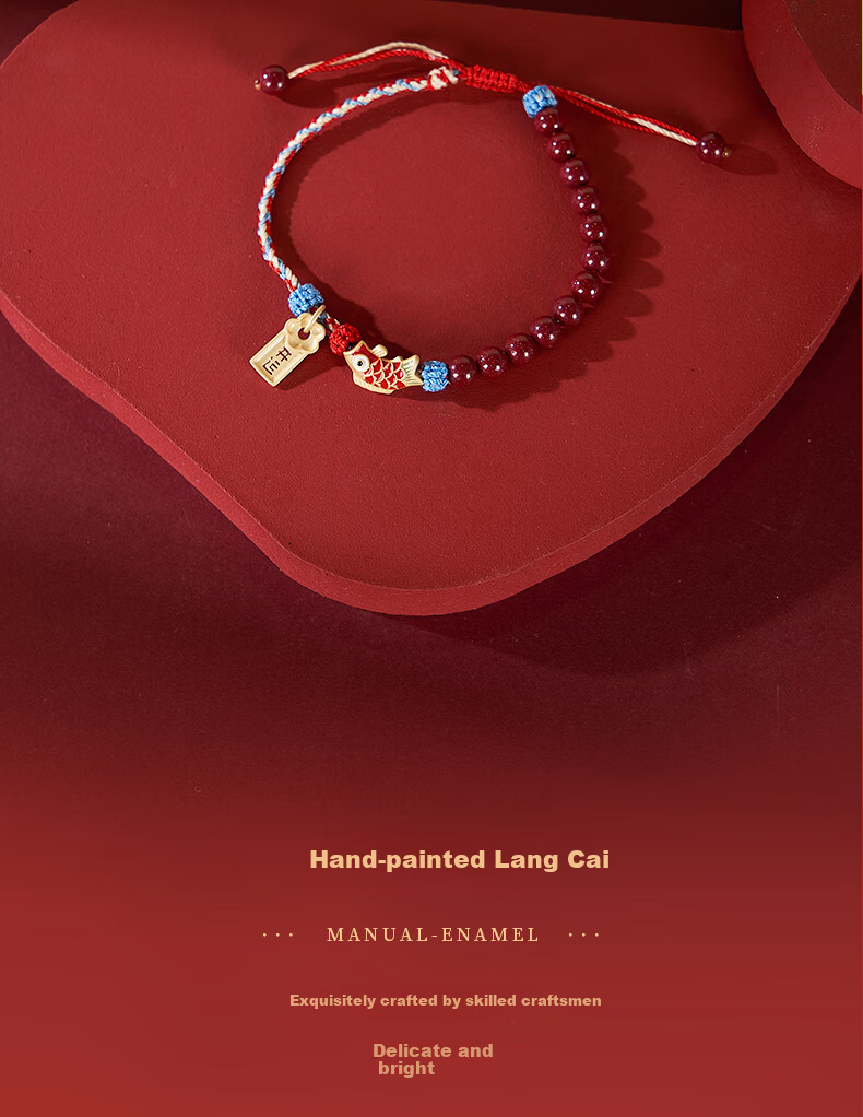 Dayingbowuguan Oriental Dream Five Wealth Gods Cinnabar Gourd Bracelet, Red Horse-Shaped Bead String, Birthday Gift for Wome 11