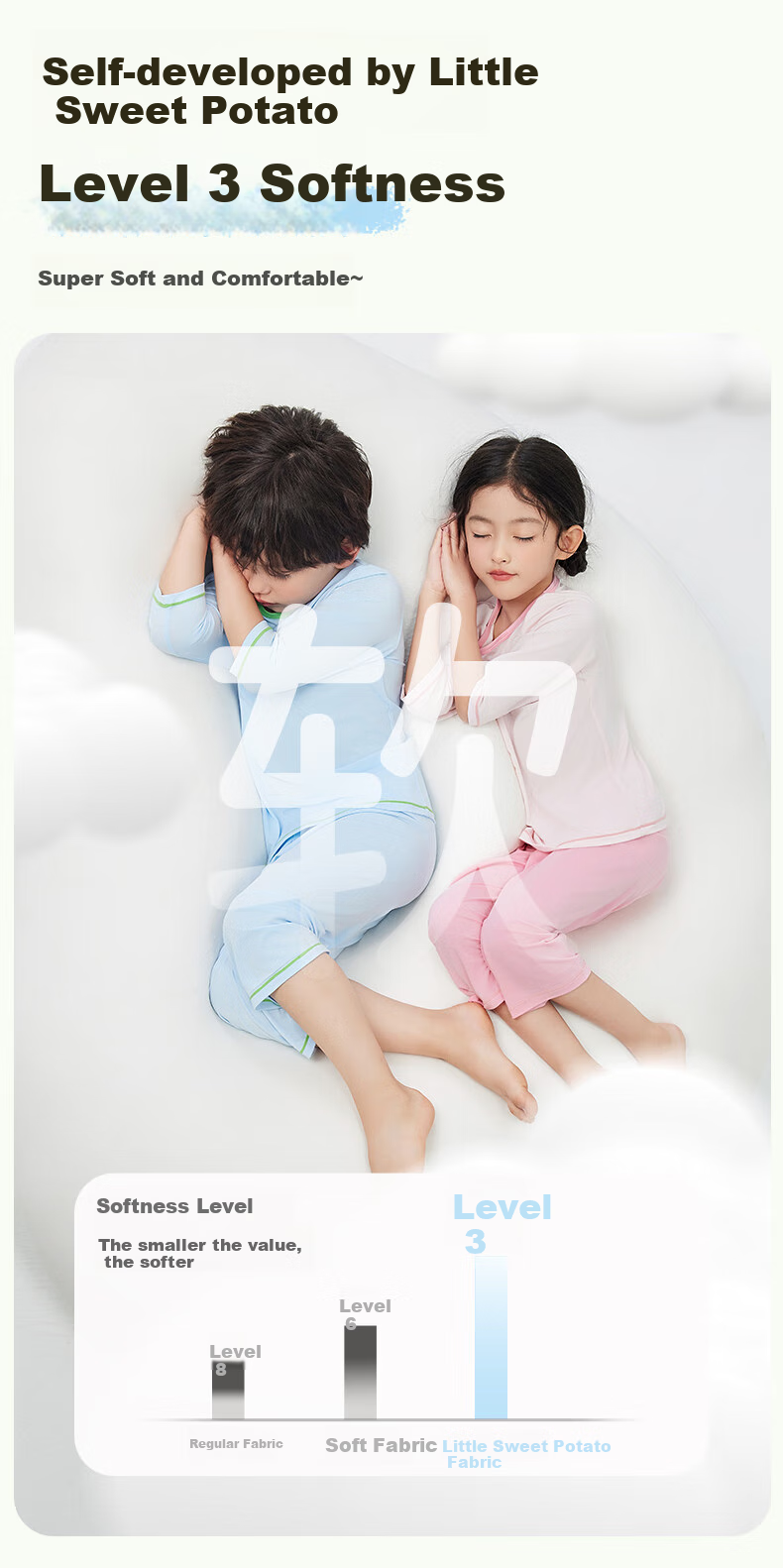 Xiaofanshupotatokids Children's Pajamas, Boys And Girls Home Wear Set, Spring And Summer Sweat-Wicking Breathable, for Older Childre 2