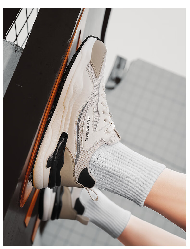 U.S. POLO ASSN. Men's Shoes, Autumn New Style, Breathable Thick-Soled Casual Shoes, Low-Top Mesh Forrest Gump Shoes, Sports Running Shoes for Me 20