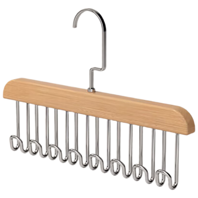 CHUSHE Wooden Strap Clothes Hanger 2-Pack Multifunctional Underwear Storage Home Wardrobe Dormitory Solid Wood Hook Clothes Hanger
