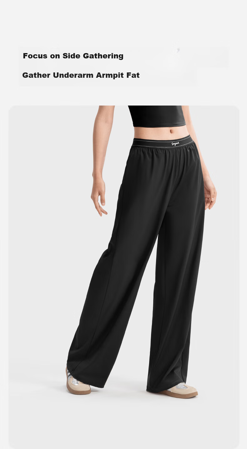 KAZUKOIN Straight-Leg Pants for Women, Summer Black, Draping High-End Feel, Casual Loose Sun Protection Trousers 10