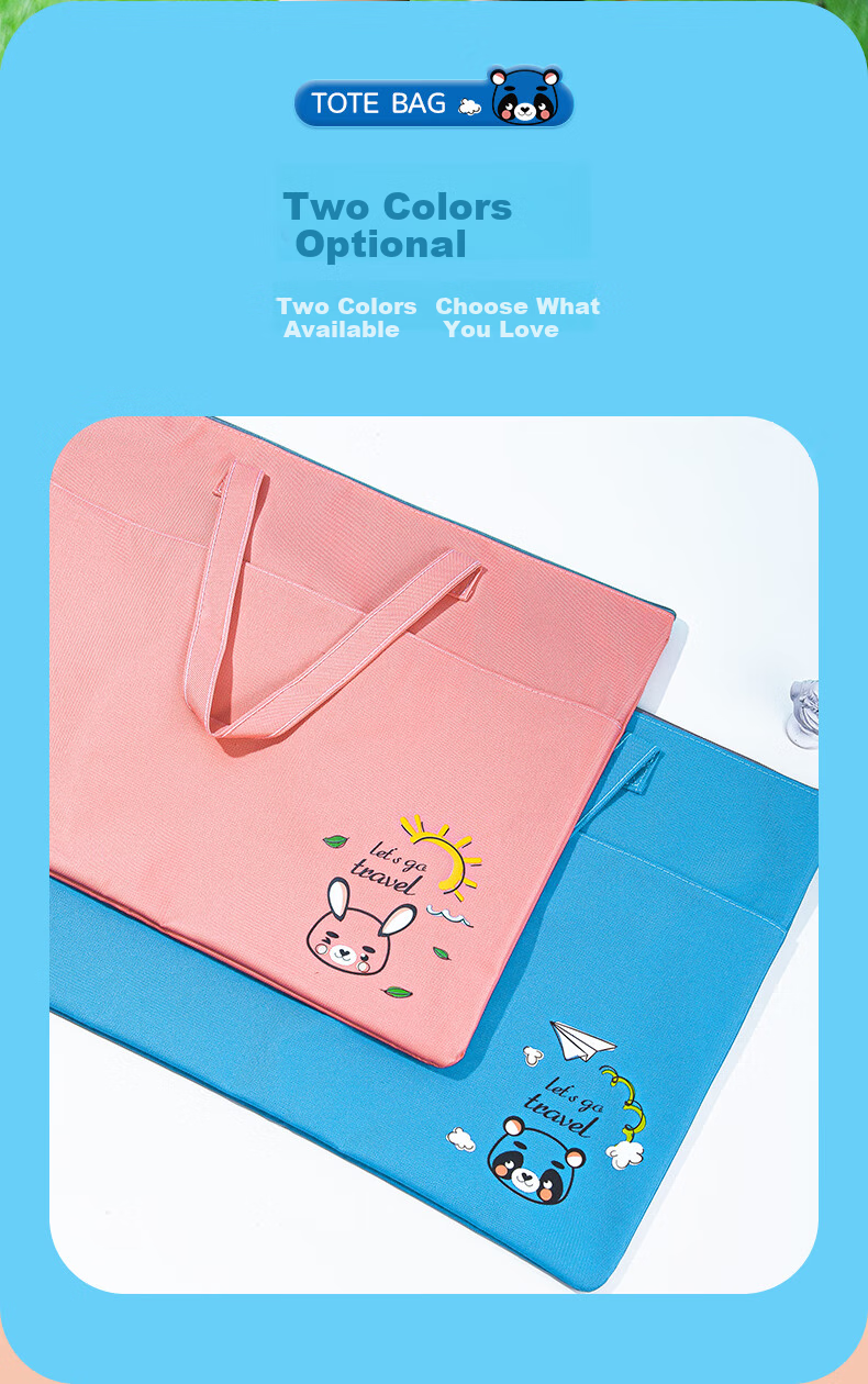 Jindeli A3/8K Mesh Transparent Art Bag, Study Bag, Tutoring Bag, Elementary School Student Handbag, Book Carrying Bag, Middle School Student Tutoring Bag, Canvas Bag, Art Bag, Exam Bag, Blue DC1938 6