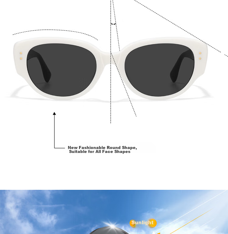 Bertha Women's Cat-Eye Sunglasses, High-End Look for Nearsighted People, UV Protection, Face-Shaping, Bare-Faced Beauty Enhancer 6
