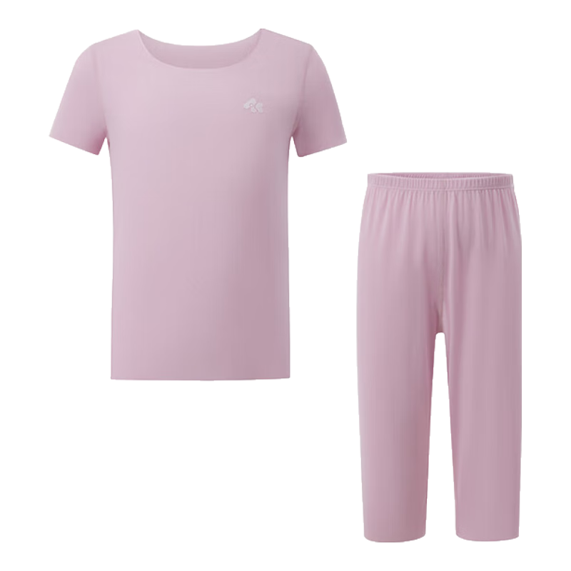 Aimer Kids Sleepwear for Boys And Girls, Parent-Child Moisture-Wicking Antibacterial Pajamas Mesh Loungewear Set, Girls' Sweet Dreams Pink, Size 100