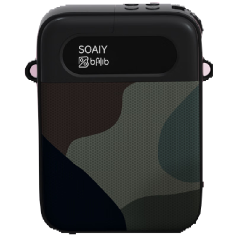 Soaiy KY02 Wireless Lavalier Anti-Howl Mini Microphone Amplifier Teacher Dedicated Long Battery Life Bluetooth Speaker Microphone for Teaching Guiding Outdoor Portable Black