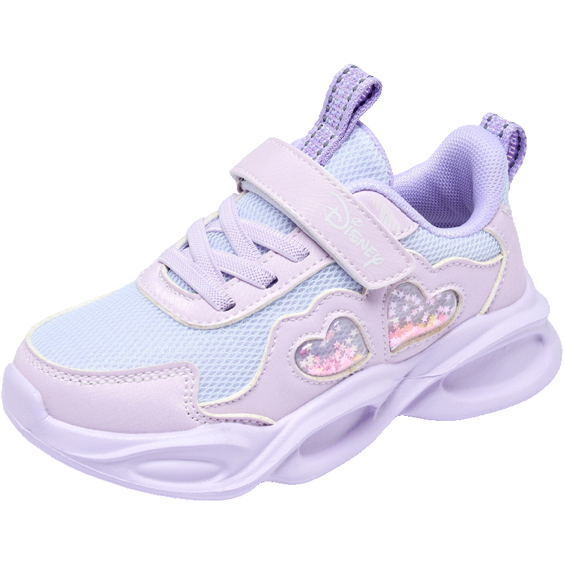 Disney Girls' Sports Shoes Children's Outdoor Comfortable Running Shoes Trendy Casual Shoes Light Purple Size 30