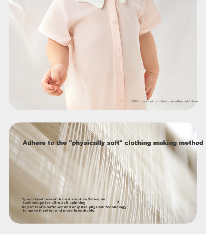 Babycare Baby Romper, Pure Cotton, Newborn Onesie, Full Moon Infant Clothing, Champagne Pink, 90cm 3
