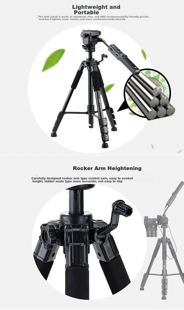 JJC Tripod Compatible with Sony A7r5/r4 A7m4/m3 A7s3 A9m3 A6400 FX3 Cameras, VCT-VPR1 Tripod with Remote Control And Shutter Cable 2