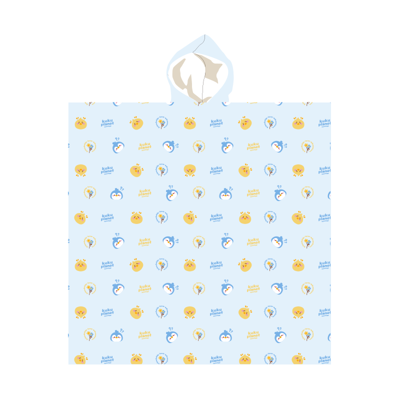 JD Original Children's Quick-Drying Bath Towel, Hooded Robe with Hood for Boys And Girls, Bathing Towel for Hot Springs, Beach, 70*70cm Blue