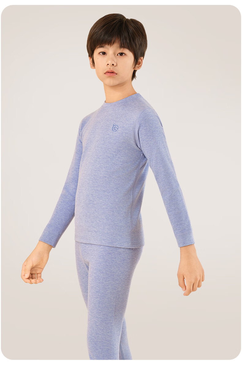 Hodo Children's Wool and Silk Thermal Underwear Set Autumn Clothes Pants School Uniform Warm Suit Light Pink 150 6