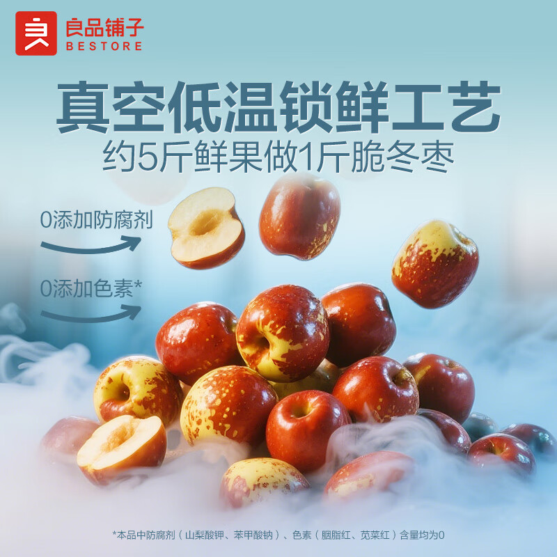 良品铺子脆冬枣量贩装 红枣零食大礼包无核脆枣蜜饯果干家庭量贩礼盒400g