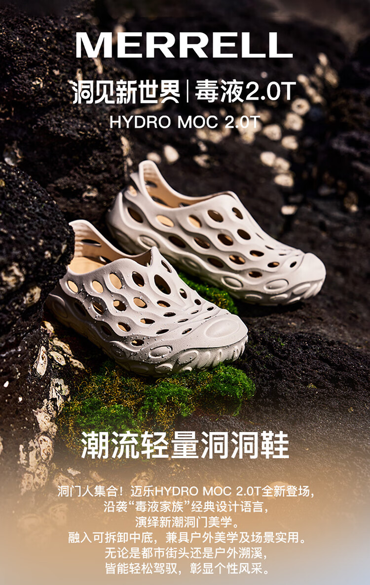 Merrell Outdoor Stream Trekking Clogs HYDRO MOC Venom 2.0T Comfortable Breathable Beach Sandals MS-01 Black Size 40 1