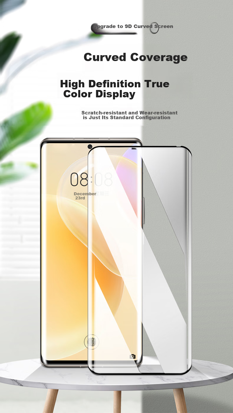 LANGLING Tempered Glass Screen Protector for Honor 50, Huawei Nova 9/nova 8/V40 Luxury Edition Phone Film, Full Coverage High Definition Glass Anti-Drop Wear-Resistant Anti-Fingerprint Front Film 1