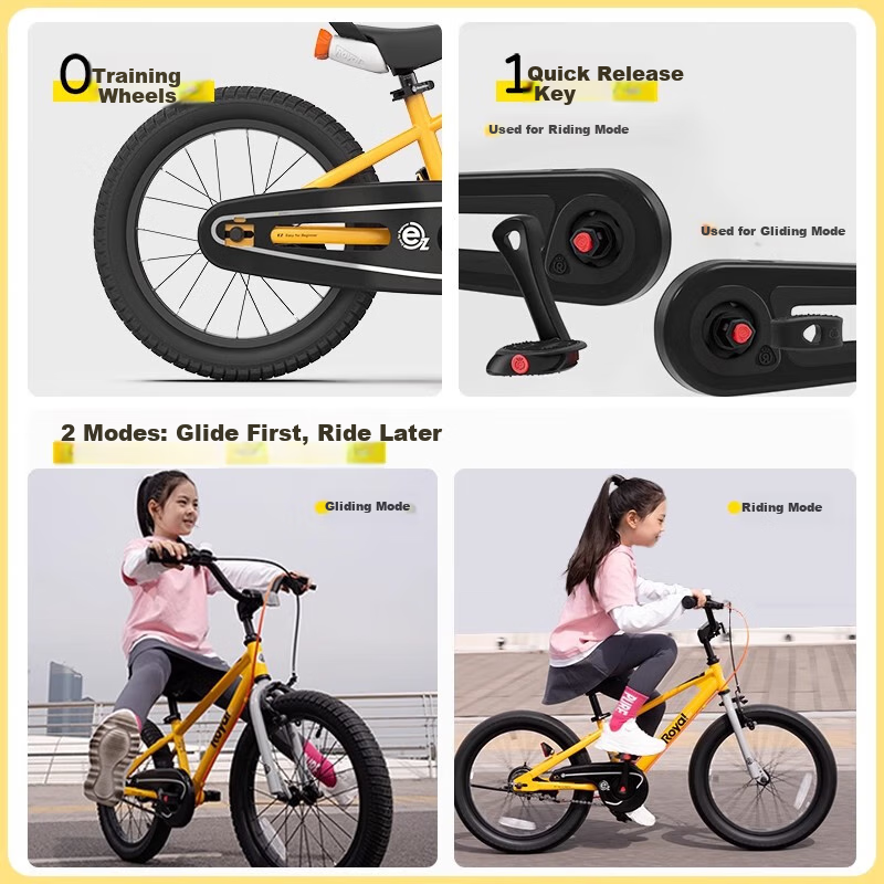 Детский велосипед RoyalBaby Easy-Ride 18 дюймов, желтый