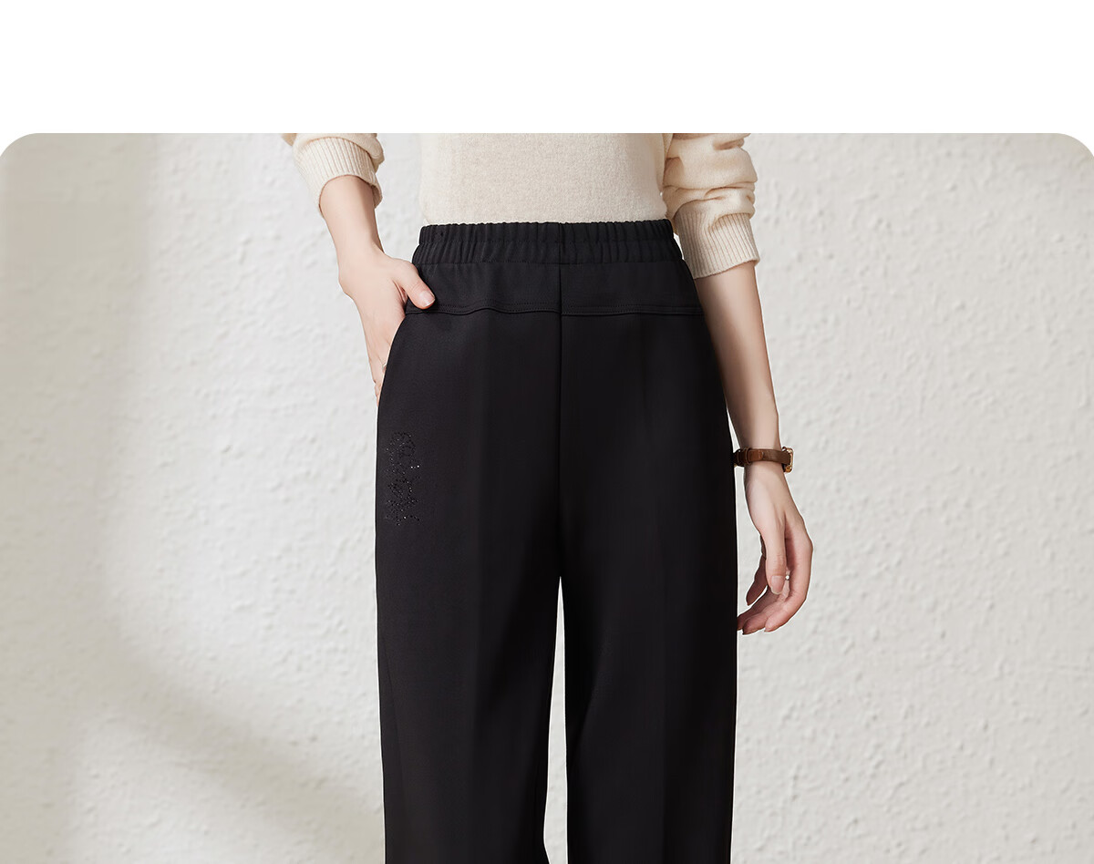 YUZHAOLIN Mother's Day Gift Middle-aged and Elderly Women's Spring and Autumn Pants Casual Pants for Middle-aged Moms Y243K2008 19