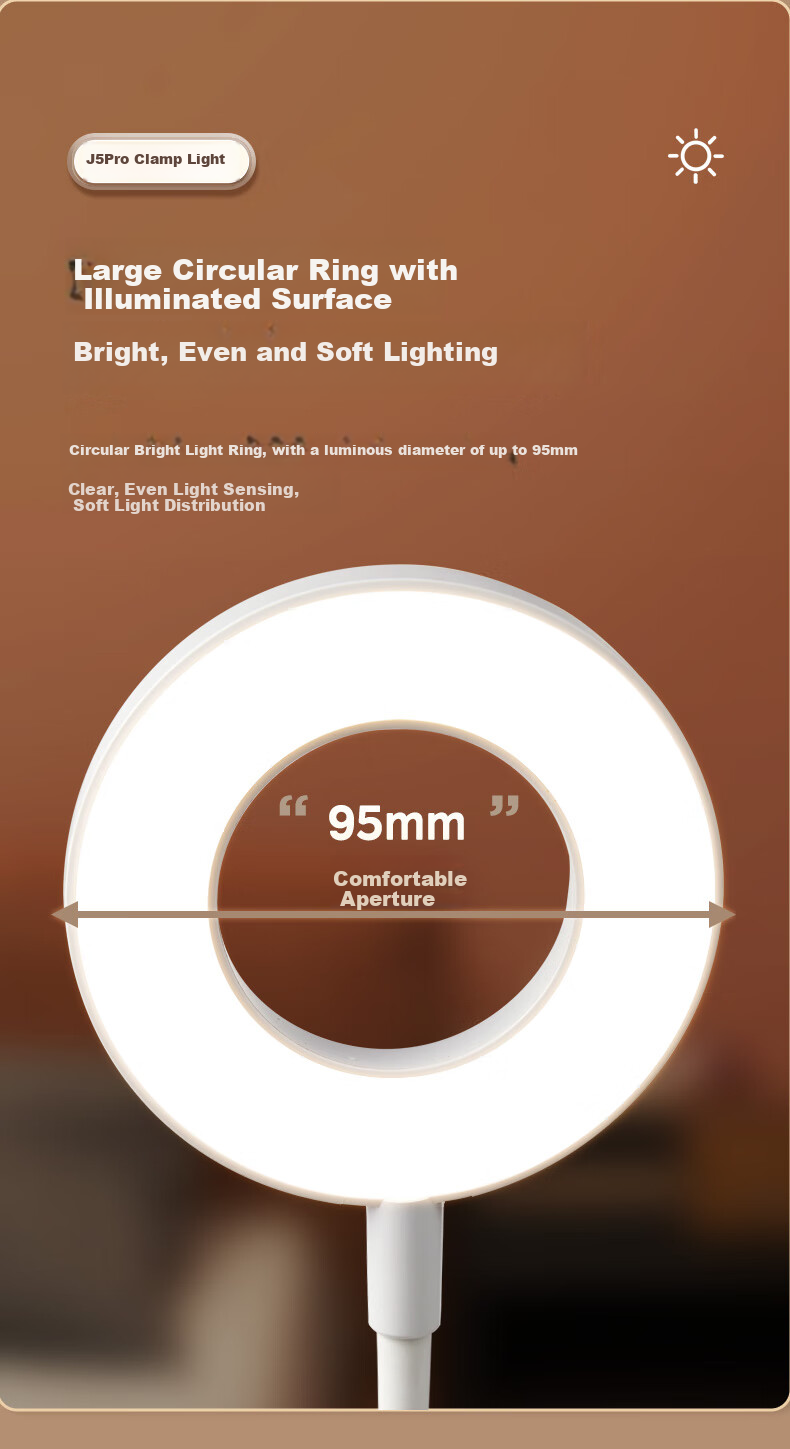 Midea Rechargeable Small Desk Lamp for Home, Student Study, Reading, Dormitory, Clip-On Bedside Lamp 4