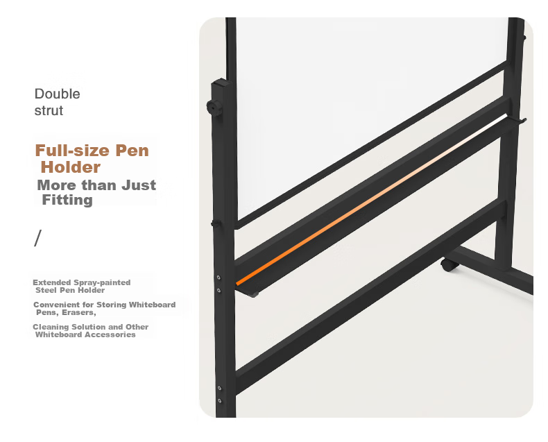 Bibiniu H-Shaped Stand Whiteboard 90*180cm, Conference Office Whiteboard Stand, Black Double Bar, Height Adjustable And Flipable, BBNV-D90180 13