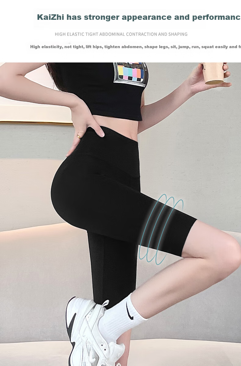 Langsha Women's Cycling Shorts with Tummy Control, Slim Fit, Lightweight, Anti-Chafing, Seamless Shark Leggings for Outdoor Wear 2