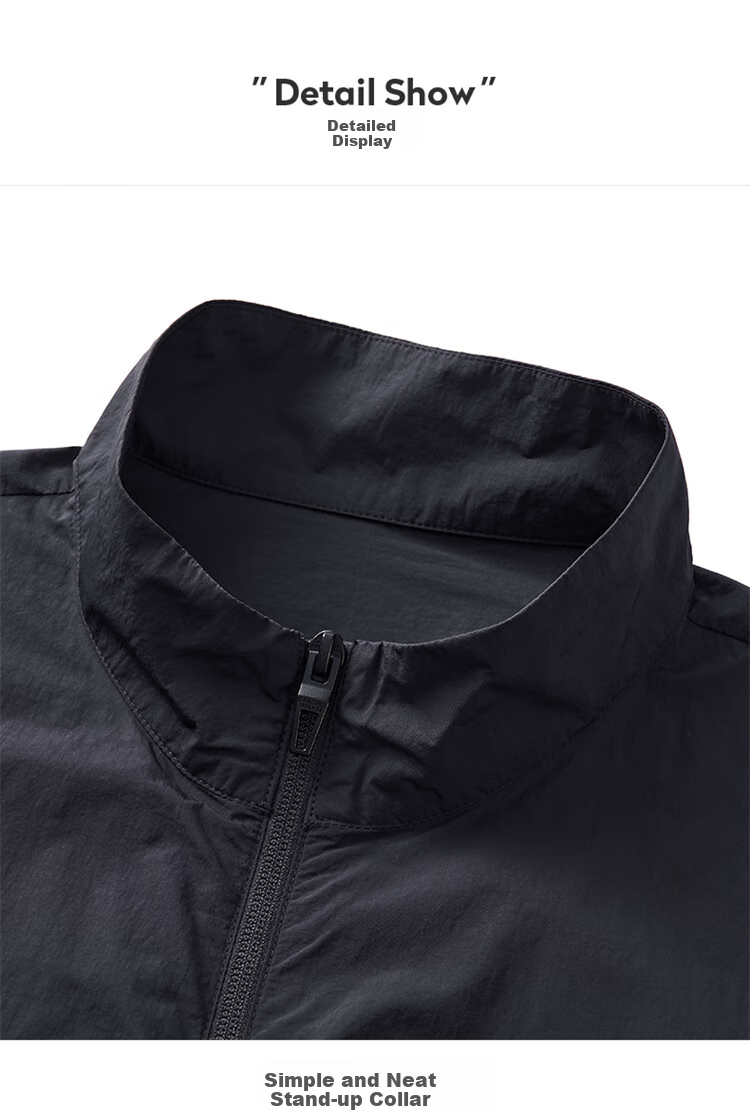DANCING WOLVES [UPF50+] Casual Versatile Stand-Collar Sports Jacket for Men, Sun Protection Coat, 101 Navy Blue, 3XL(190) 7