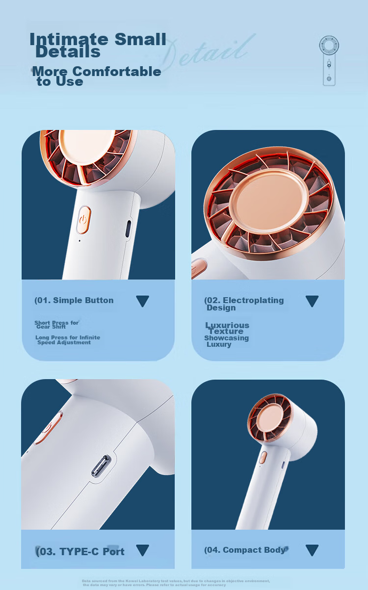 Kewo 10000mAh Large Capacity Handheld Mini Fan Cooling Ice Compress Semiconductor Desktop Neck Hanging Long Battery Life Portable Rechargeable High-Speed Cooling Device for Office Dormitory 11