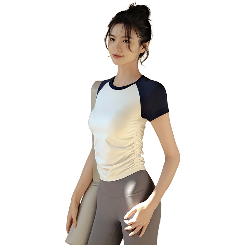 XUEXIMAN Yoga Wear for Women, Summer Sports Short-Sleeve T-Shirt, Pilates Top, Running And Cycling Quick-Dry Fitness Clothing