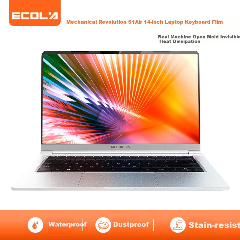 Защитная пленка для клавиатуры ECOLA Mechanical Revolution S1 Air, 14 дюймов, TPU, прозрачная, пыле- и водонепроницаемая, EZ011