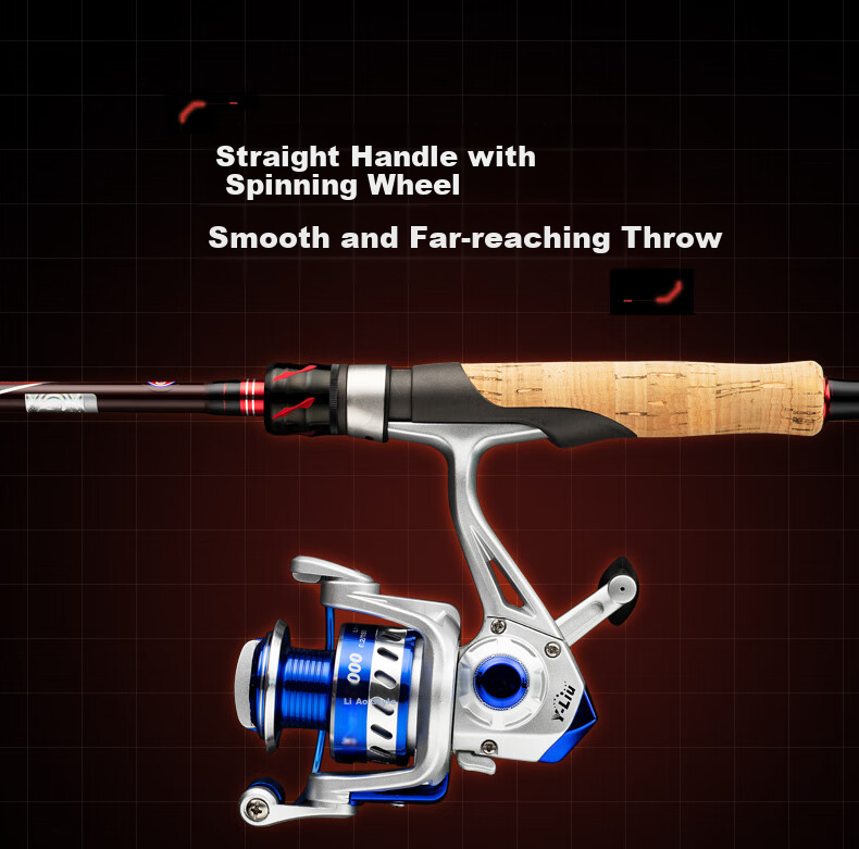 GW 1.98m Straight Handle Gold Pattern Lure Rod ML Action Lure Rod for Bass, Topmouth Culter, And Black Fish Fishing Rod 10
