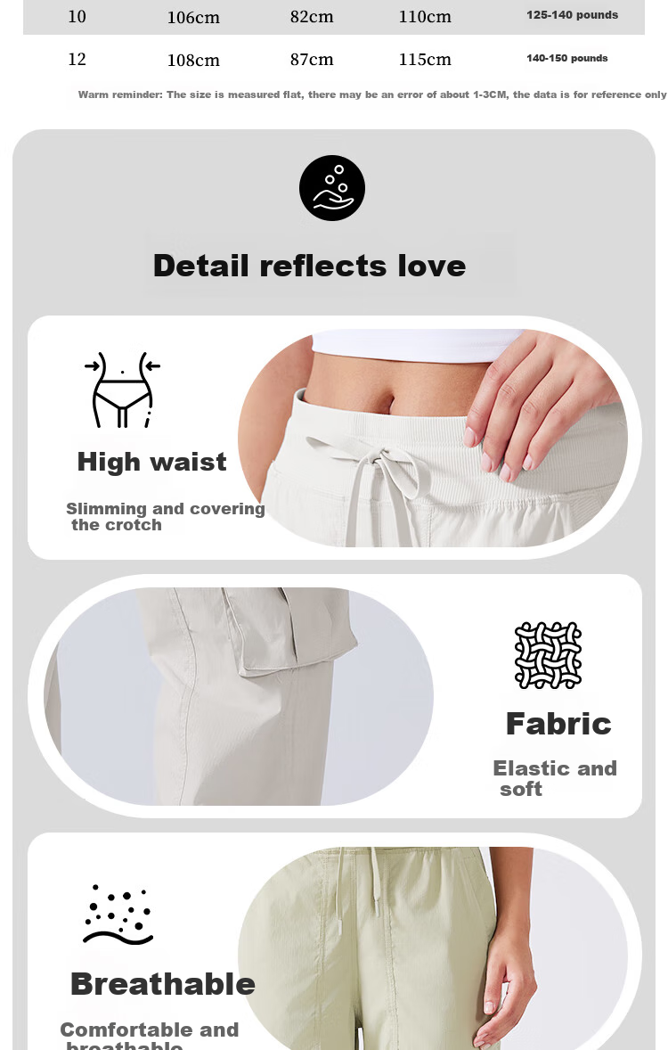 LangSha Loose-Fit Mid-Rise Cargo Pants for Women, Spring/summer 2025, Quick-Dry Lightweight Multi-Pocket Wide-Leg Outdoor Sports Casual Trousers 9
